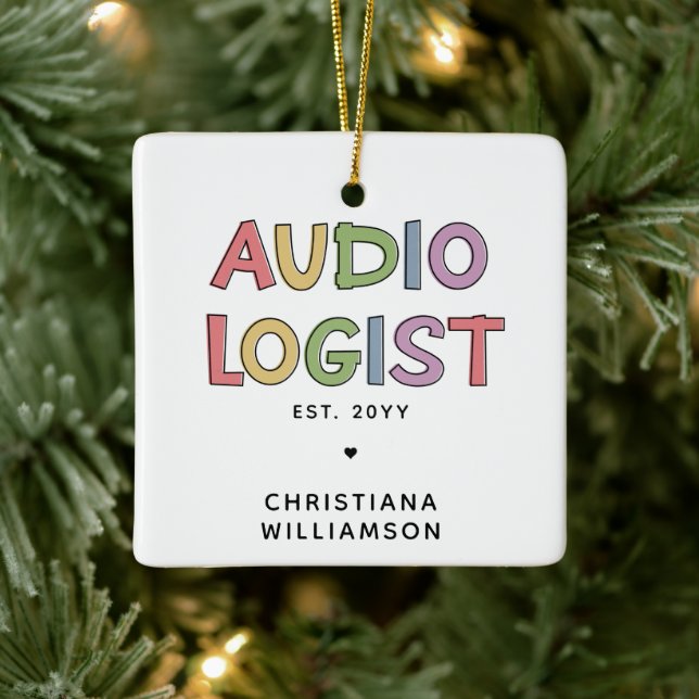 Personalized Audiologist Audiology Graduation Gift Ceramic Ornament (Tree)