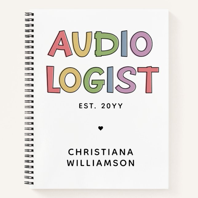 Personalized Audiologist Audiology Graduation Gift Notebook (Front)