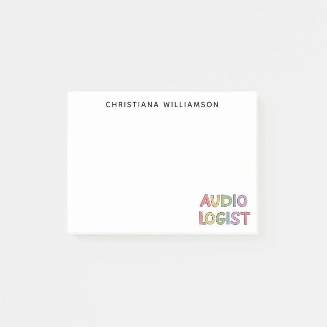 Personalized Audiologist Audiology Graduation Gift Post-it Notes (Front)