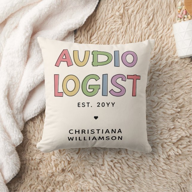 Personalized Audiologist Audiology Graduation Gift Throw Pillow (Blanket)