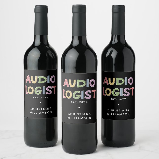 Personalized Audiologist Audiology Graduation Gift Wine Label (Bottles)