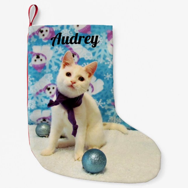 Personalized - Audrey's Christmas Stocking ( Cat ) (Front)
