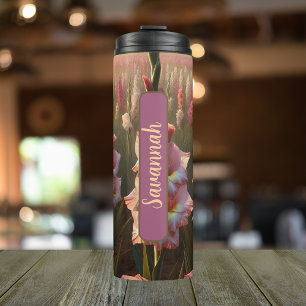 Personalized August Birth Flower Gladiolus 12 oz Thermal Tumbler