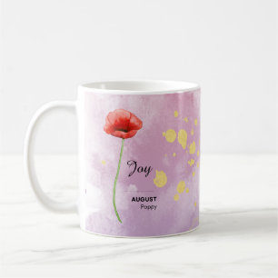 Personalized August Flower Mug