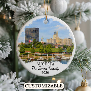Personalized Augusta Ornament, Custom Georgia Ceramic Ornament
