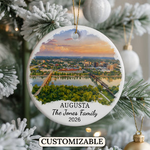 Personalized Augusta Ornament, Custom Georgia Ceramic Ornament
