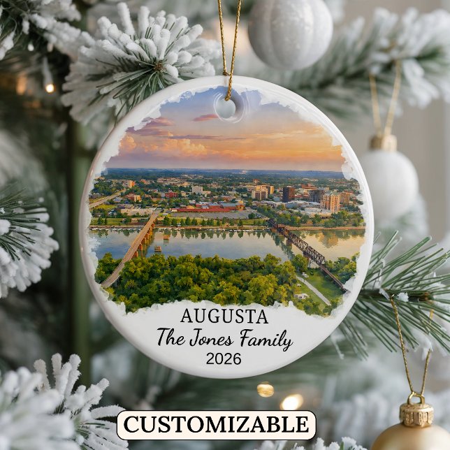 Personalized Augusta Ornament, Custom Georgia Ceramic Ornament (Creator Uploaded)