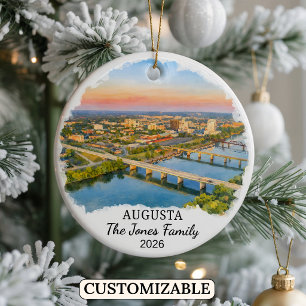Personalized Augusta Ornament, Custom Georgia Ceramic Ornament