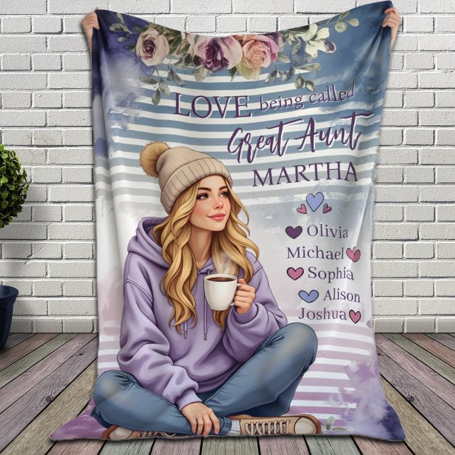 Personalized Aunt Blanket, Auntie Christmas Gift Fleece Blanket (Creator Uploaded)