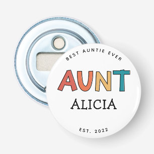 Personalized Aunt Retro Gift Best Auntie Ever Cute Bottle Opener