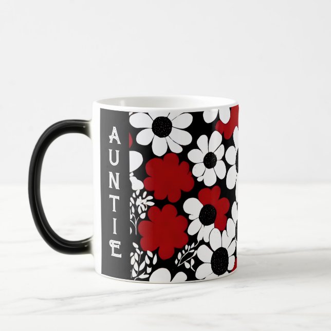 Personalized Auntie Floral Pattern  Magic Mug (Left)