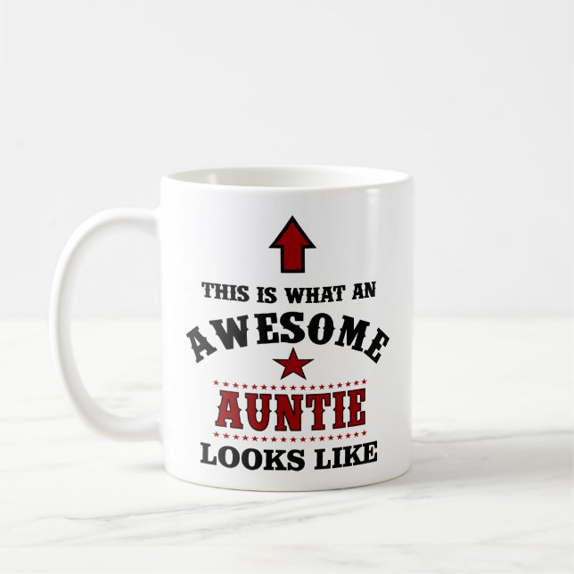 Personalized Auntie Gift Coffee Mug (Left)