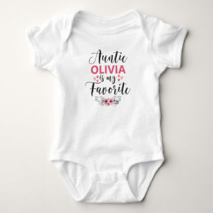 Personalized Auntie is My Favourite with Floral Baby Bodysuit