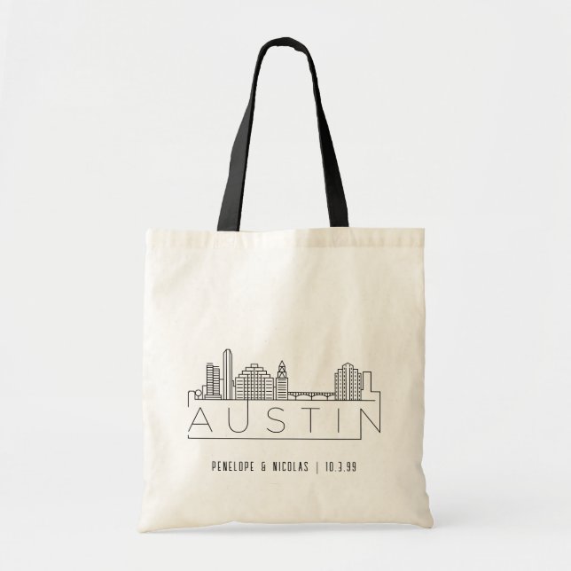 Personalized Austin Wedding Welcome Bag Tote (Front)