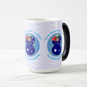 Personalized Australia Angel Flag Blue Circle Magic Mug