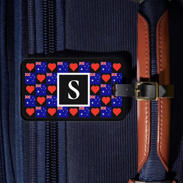 Personalized Australia Flag Custom Text Australian Luggage Tag (Front Insitu 4)