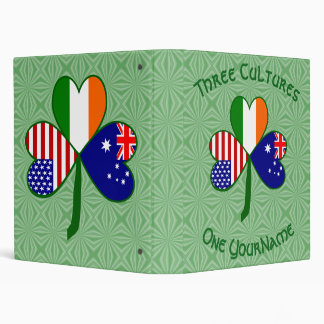 Personalized Australia Ireland USA Shamrock Binder