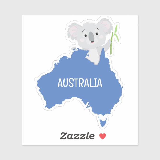 Personalized Australia Map with Grey Koala (Sheet)