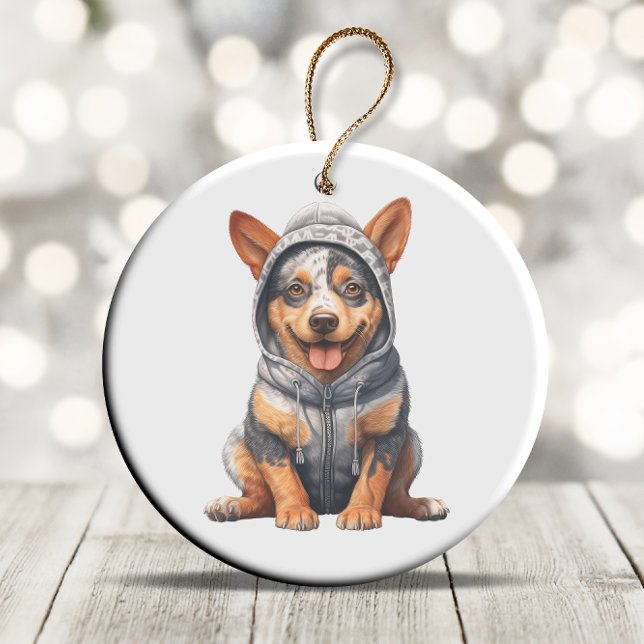 Personalized Australian Cattle Dog Art Ceramic Ornament (Creator Uploaded)
