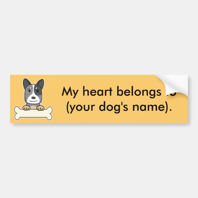 Personalized Australian Cattle Dog Bumper Sticker (Front)