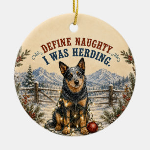 Personalized Australian Cattle Dog Christmas Ceramic Ornament