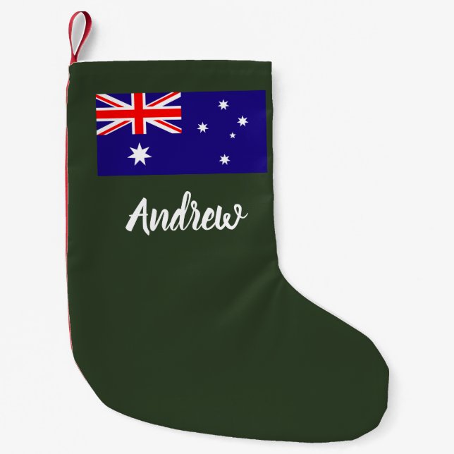 Personalized Australian flag Christmas stocking (Front)