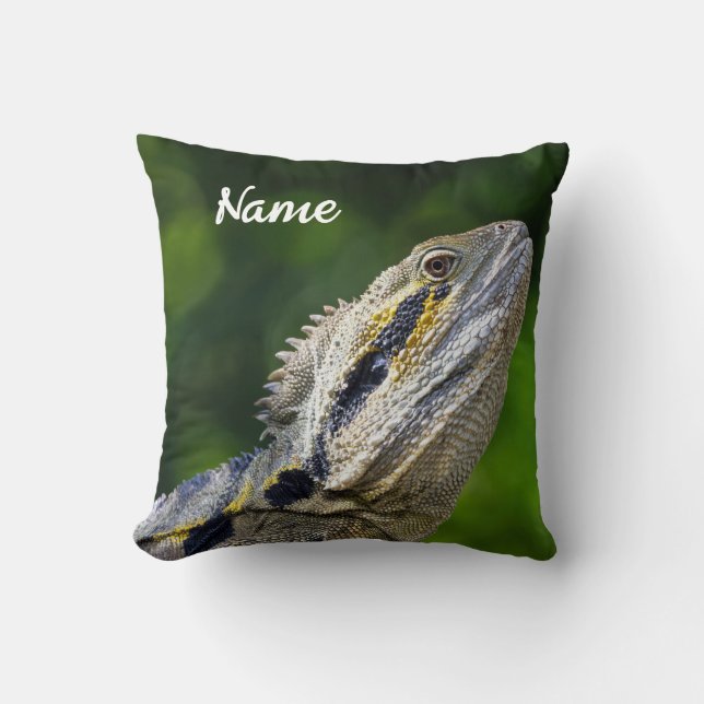 Personalized Australian Water Dragon Throw Pillow (Front)