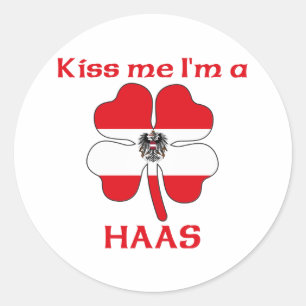 Personalized Austrian Kiss Me I'm Haas Classic Round Sticker