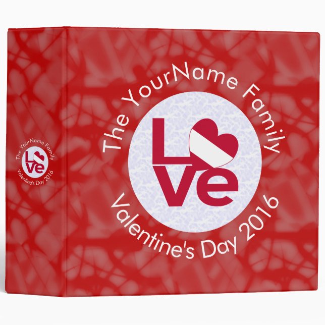 Personalized Austrian Red LOVE Flag Binder (Front/Spine)