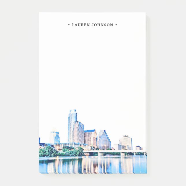 Personalized Autin Texas Skyline Post-it Notes (Front)