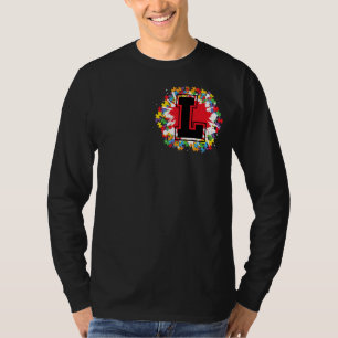 Personalized Autism Awareness Initial L Letter Mon T-Shirt