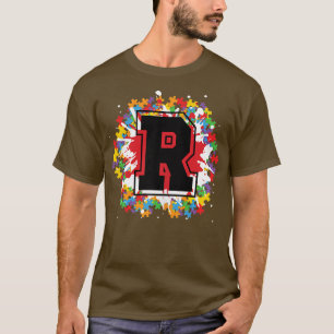 Personalized Autism Awareness Initial R Letter Mon T-Shirt