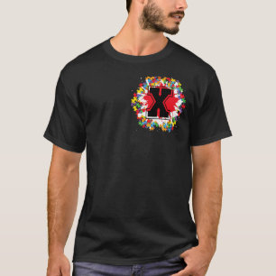 Personalized Autism Awareness Initial X Letter Mon T-Shirt