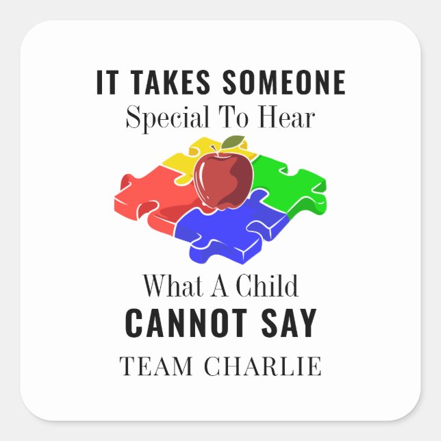 Personalized Autism Awareness Special Ed Teacher Square Sticker (Front)