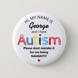 Personalized Autism Awarness   Funny ASD 2 Inch Round Button