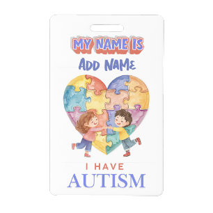 Personalized Autism ID Card – Emergency Alert  Badge