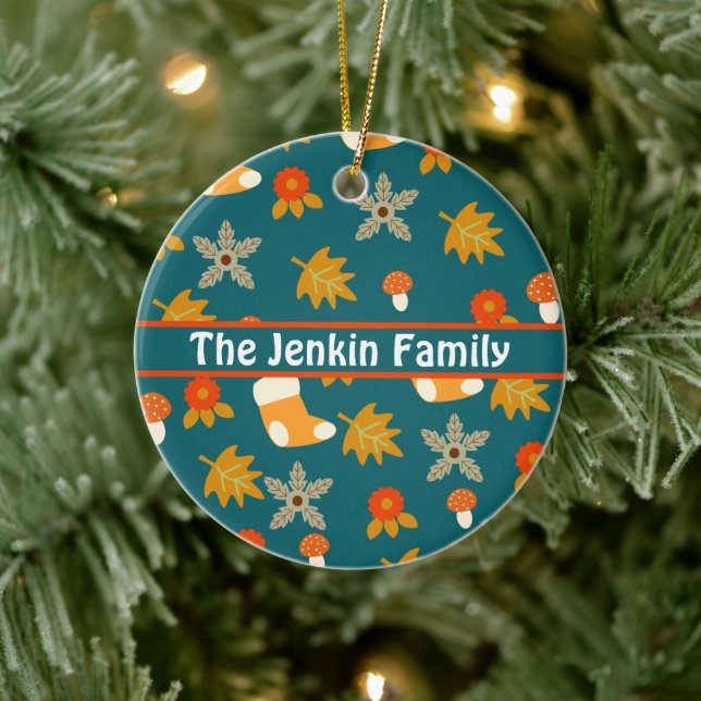 Personalized Autumn  Ceramic Ornament (Tree)