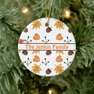 Personalized Autumn Ceramic Ornament