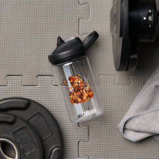 Personalized Autumn Dog Water Bottle | Custom Name
