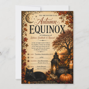 Personalized Autumn Equinox Celebration Witch Invitation