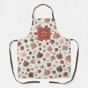 Personalized Autumn Family Name Monogram Apron
