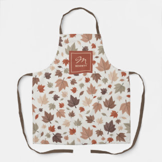 Personalized Autumn Family Name Monogram Apron