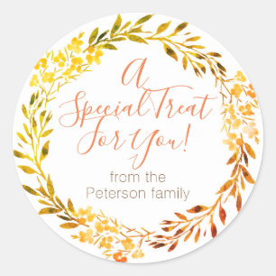 Personalized Autumn Favour/Treat Sticker