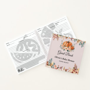 Personalized Autumn Floral Baby Shower Guest Book