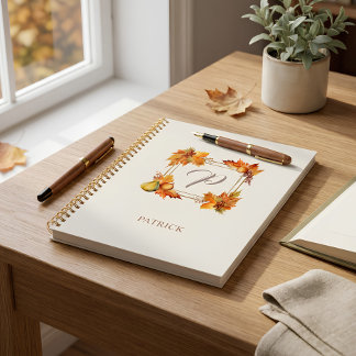 Personalized Autumn Harvest Monogram Notebook
