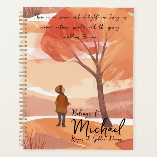 Personalized Autumn - Keeper of Woodland Wonders Planner (Front)