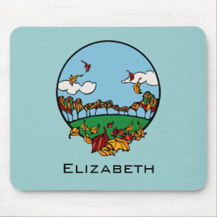 Personalized Autumn Landscape Scene Mouse Pad