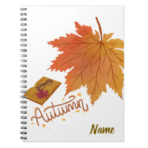 "Personalized Autumn Leaf Notebook – Fall Season J