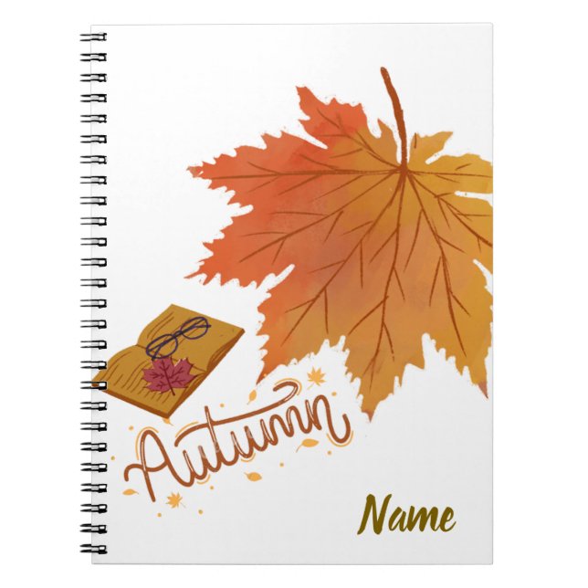 "Personalized Autumn Leaf Notebook – Fall Season J (Front)