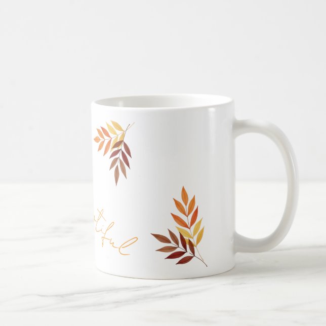 Personalized Autumn Leaves Frame Coffee Mug (Right)